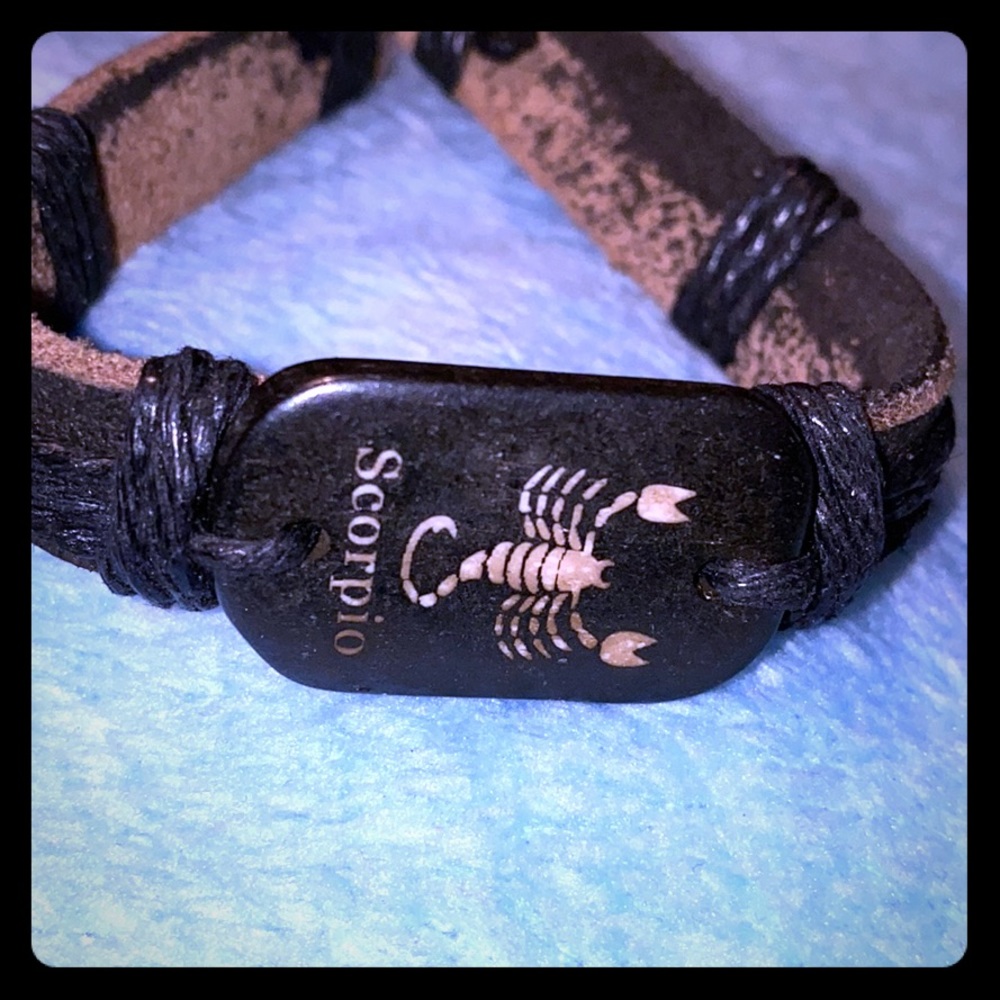 Leather bracelet or scorpion emblem